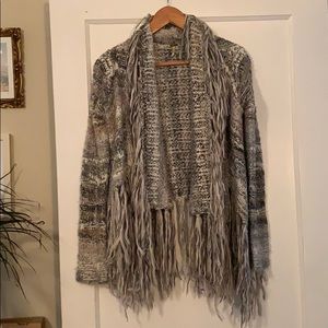 FP super fringe warm open sweater